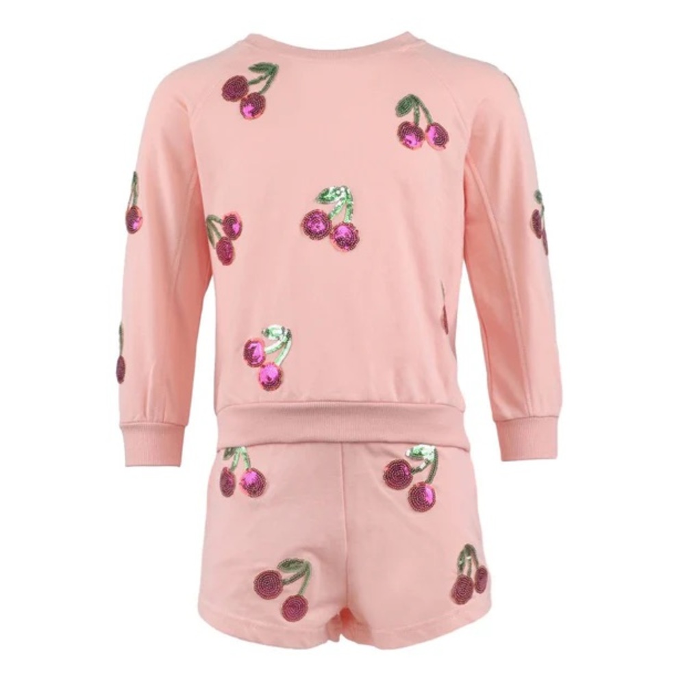 Lola and the Boys Sequin cherry short set